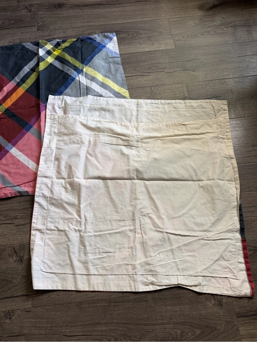 Williams Sonoma Striped Full/Queen? Plaid Duvet Cover And Pillow Cases